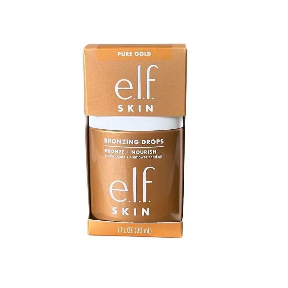 e.l.f. Skin Bronzing Drops Pure Gold Liquid Glow Vegan 1 fl oz